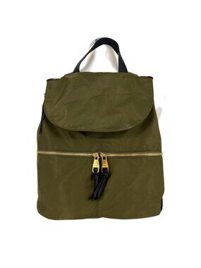 Steve Madden Spencer Olive Green Backpack Gold Zippers Adjustable Straps